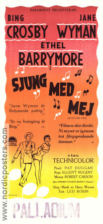 Sjung med mej 1952 poster Bing Crosby Jane Wyman Ethel Barrymore Elliott Nugent Musikaler