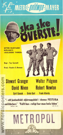 Ska ske överste 1951 poster Stewart Granger Walter Pidgeon David Niven Tay Garnett Krig