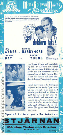 Skall doktorn tala 1940 poster Lew Ayres Lionel Barrymore Laraine Day Harold S Bucquet Medicin och sjukhus