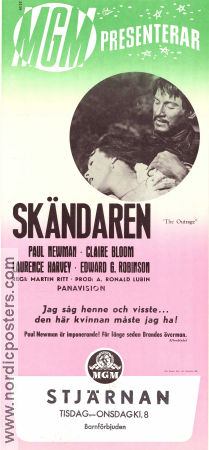 Skändaren 1964 poster Paul Newman Laurence Harvey Claire Bloom Martin Ritt