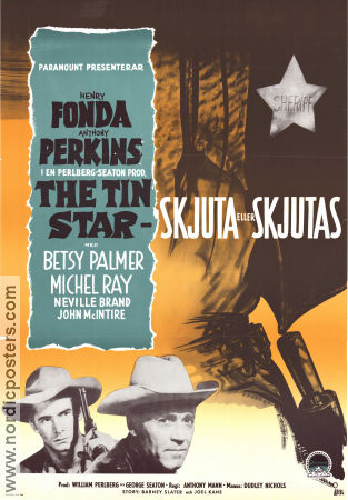 The Tin Star 1957 poster Henry Fonda Anthony Mann