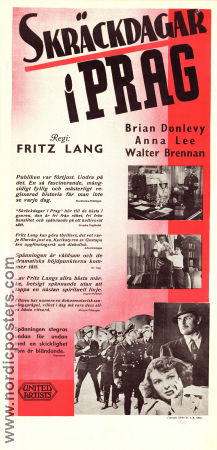 Skräckdagar i Prag 1943 poster Brian Donlevy Walter Brennan Anna Lee Fritz Lang Hitta mer: Nazi