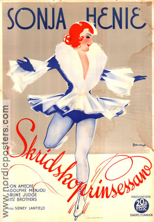 One in a Million 1936 movie poster Sonja Henie Adolphe Menjou Sidney Lanfield Winter sports Eric Rohman art