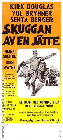 Cast a Giant Shadow 1966 movie poster Kirk Douglas John Wayne Frank Sinatra Yul Brynner Senta Berger Melville Shavelson War