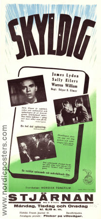 Skyldig 1945 poster Jimmy Lydon Sally Eilers Warren William Edgar G Ulmer Film Noir