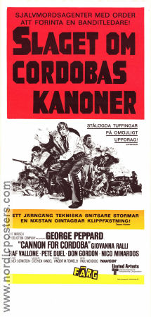 Slaget om Cordobas kanoner 1970 poster George Peppard Giovanna Ralli Raf Vallone Paul Wendkos