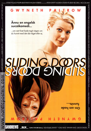 Sliding Doors 1998 movie poster Gwyneth Paltrow John Hannah John Lynch Peter Howitt Romance