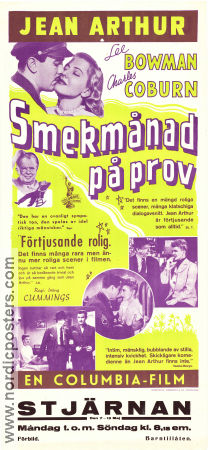 Smekmånad på tre 1944 poster Jean Arthur Lee Bowman Charles Coburn Irving Cummings