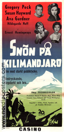 The Snows of Kilimanjaro 1952 poster Gregory Peck Henry King