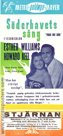 Söderhavets sång 1950 poster Esther Williams Howard Keel Minna Gombell Robert Alton Musikaler