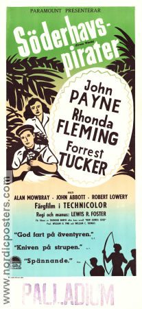 Söderhavspirater 1951 poster John Payne Rhonda Fleming Forrest Tucker Lewis R Foster