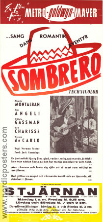 Sombrero 1953 poster Ricardo Montalban Pier Angeli Vittorio Gassman Norman Foster Musikaler