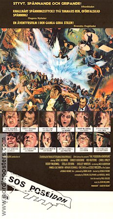 The Poseidon Adventure 1972 movie poster Gene Hackman Ernest Borgnine Shelley Winters Ronald Neame Ships and navy