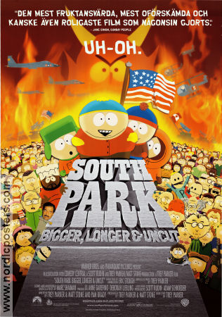 South Park: Bigger Longer and Uncut 1999 movie poster Matt Stone Trey Parker Animation From TV