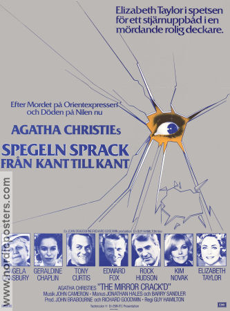 The Mirror Crack´d 1980 movie poster Angela Lansbury Geraldine Chaplin Elizabeth Taylor Guy Hamilton Writer: Agatha Christie