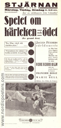 Spelet och kärleken och ödet 1934 poster Marie Bell Pierre Richard-Willm Charles Vanel Jacques Feyder