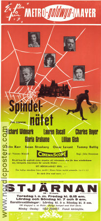 Spindelnätet 1955 poster Richard Widmark Lauren Bacall Charles Boyer Vincente Minnelli