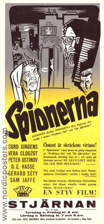 Spionerna 1957 poster Curd Jürgens Peter Ustinov OE Hasse Henri-Georges Clouzot