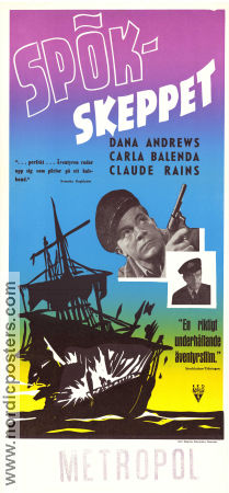 Spökskeppet 1951 poster Dana Andrews Carla Bbalenda Claude Rains Alfred L Werker Skepp och båtar