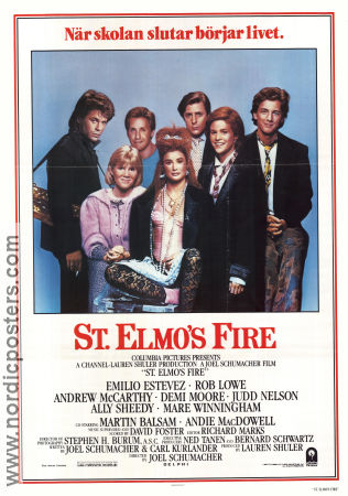 St Elmo´s Fire 1985 poster Emilio Estevez Joel Schumacher