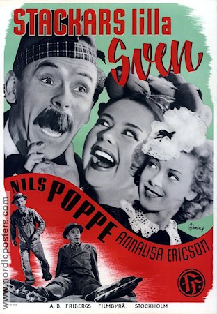 Stackars lilla Sven 1947 movie poster Nils Poppe Annalisa Ericson Hjördis Petterson Hugo Bolander