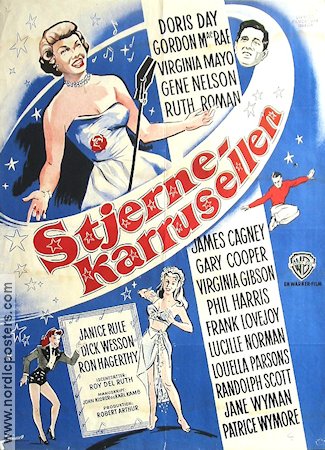 Stjernekarrusellen 1953 movie poster Doris Day