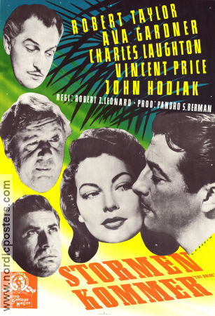 The Bribe 1949 movie poster Robert Taylor Ava Gardner Charles Laughton Vincent Price Robert Z Leonard Film Noir