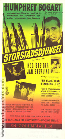 Storstadsdjungel 1956 poster Humphrey Bogart Rod Steiger Jan Sterling Mark Robson Boxning Film Noir