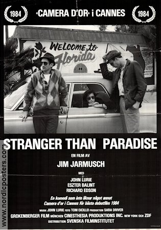 Stranger Than Paradise 1984 movie poster John Lurie Jim Jarmusch Cars and racing
