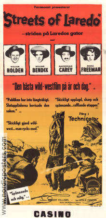 Streets of Laredo 1949 movie poster William Holden Macdonald Carey Mona Freeman Leslie Fenton