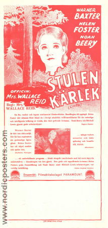 Stulen kärlek 1929 poster Warner Baxter Helen Foster Noah Beery Dorothy Davenport