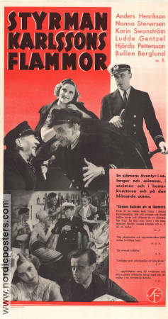 Styrman Karlssons flammor 1938 poster Anders Henrikson