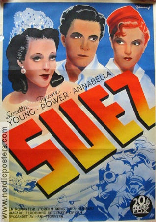 Suez 1938 poster Loretta Young Tyrone Power Annabella Allan Dwan Eric Rohman art