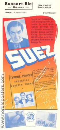 Suez 1938 movie poster Loretta Young Tyrone Power Annabella Allan Dwan Eric Rohman art