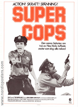 The Super Cops 1974 movie poster Ron Leibman David Selby Sheila Frazier Gordon Parks Police and thieves