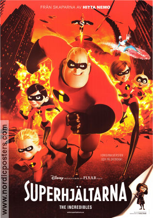 The Incredibles 2004 movie poster Craig T Nelsin Brad Bird Production: Pixar