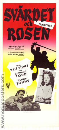 The Sword and the Rose 1953 movie poster Richard Todd Glynis Johns James Robertson Justice Ken Annakin Adventure and matine
