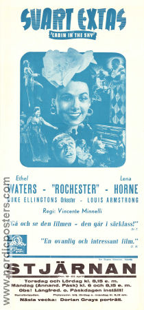 Svart extas 1943 poster Ethel Waters Eddie Rochester Anderson Lena Horne Duke Ellington Musikaler Black Cast