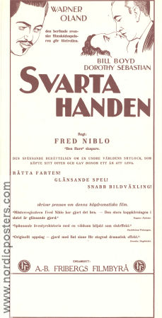 Svarta handen 1931 poster William Boyd James Gleason Warner Oland Fred Niblo