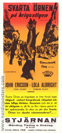 Svarta örnen på krigsstigen 1957 poster John Ericson Lola Albright Toni Gerry Paul Landres