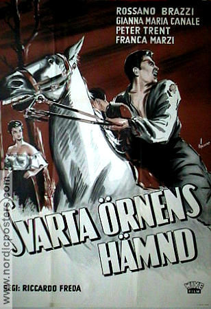 Svarta örnens hämnd 1951 poster Rossano Brazzi Gianna Maria Canale Vittorio Sanipoli Riccardo Freda