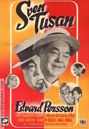Sven Tusan 1949 movie poster Edvard Persson Douglas Håge Emy Hagman Sigbrit Molin Gösta Stevens