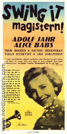 Swing it magistern 1940 movie poster Alice Babs Adolf Jahr Thor Modéen Schamyl Bauman Music: Kai Gullmar Jazz