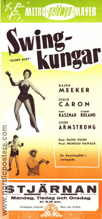 Swingkungar 1952 poster Ralph Meeker Leslie Caron Kurt Kasznar Louis Armstrong Raoul Walsh Boxning