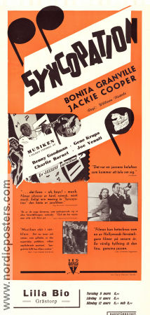 Syncopation 1942 poster Adolphe Menjou George Bancroft Todd Duncan Bonita Granville Jackie Cooper Benny Goodman William Dieterle Jazz