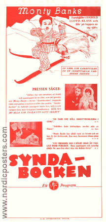 Syndabocken 1929 poster Lillian Manton Clifford Heatherley Monty Banks