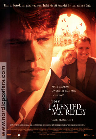 The Talented Mr Ripley 1999 poster Matt Damon Anthony Minghella