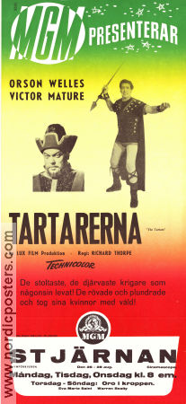 Tartarerna 1961 poster Victor Mature Orson Welles Liana Orfei Richard Thorpe