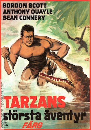 Tarzan´s Greatest Adventure 1959 movie poster Gordon Scott Sean Connery Anthony Quale John Guillermin Find more: Tarzan