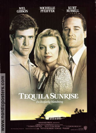 Tequila Sunrise 1988 poster Mel Gibson Robert Towne